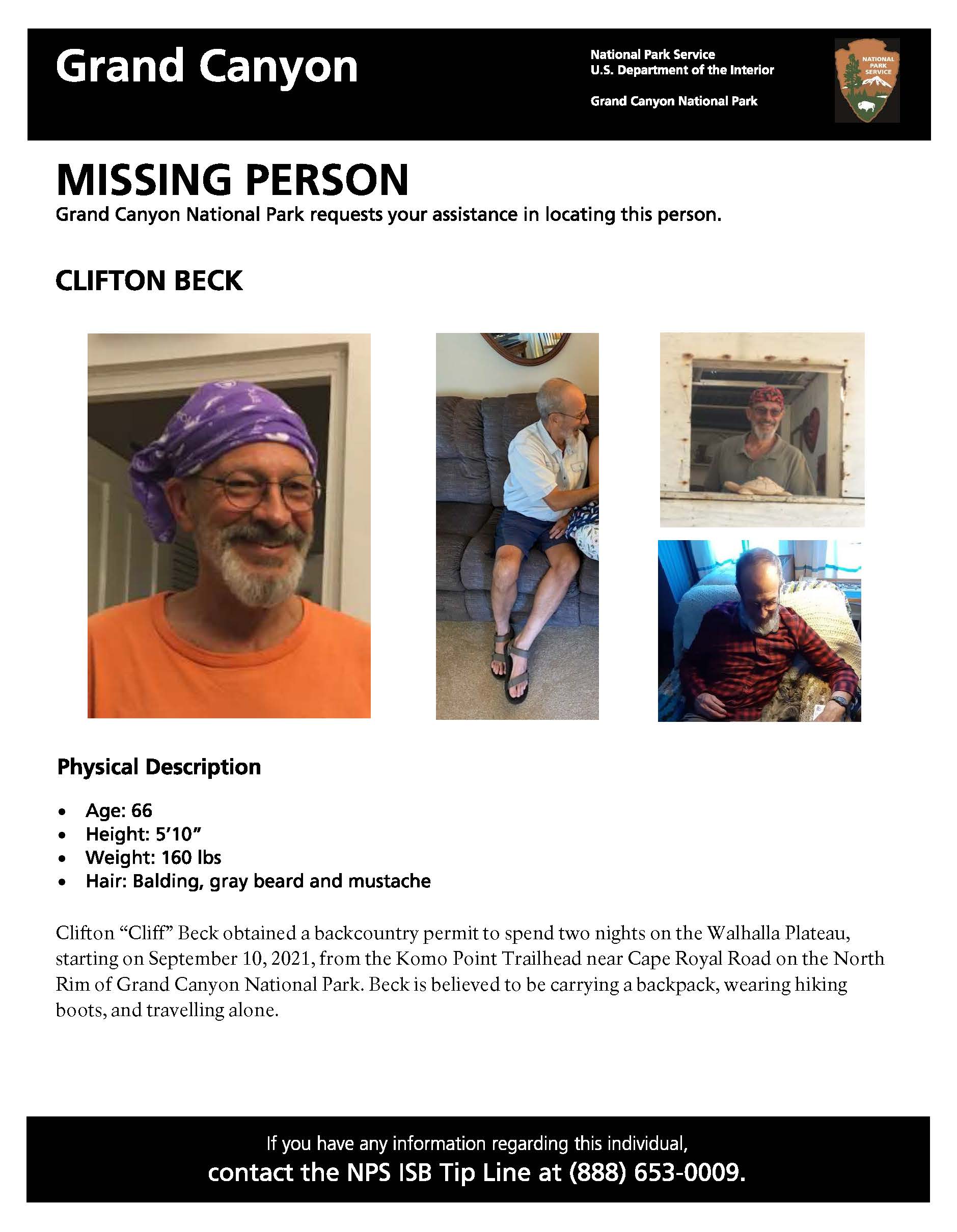 Missing Person Search Initiated on the Walhalla Plateau of North Rim Grand Canyon National Park U.S. National Park Service