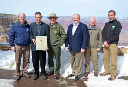 Xanterra representatives receive Director's Environmental Achievement award from Superintendent Dave Uberuaga