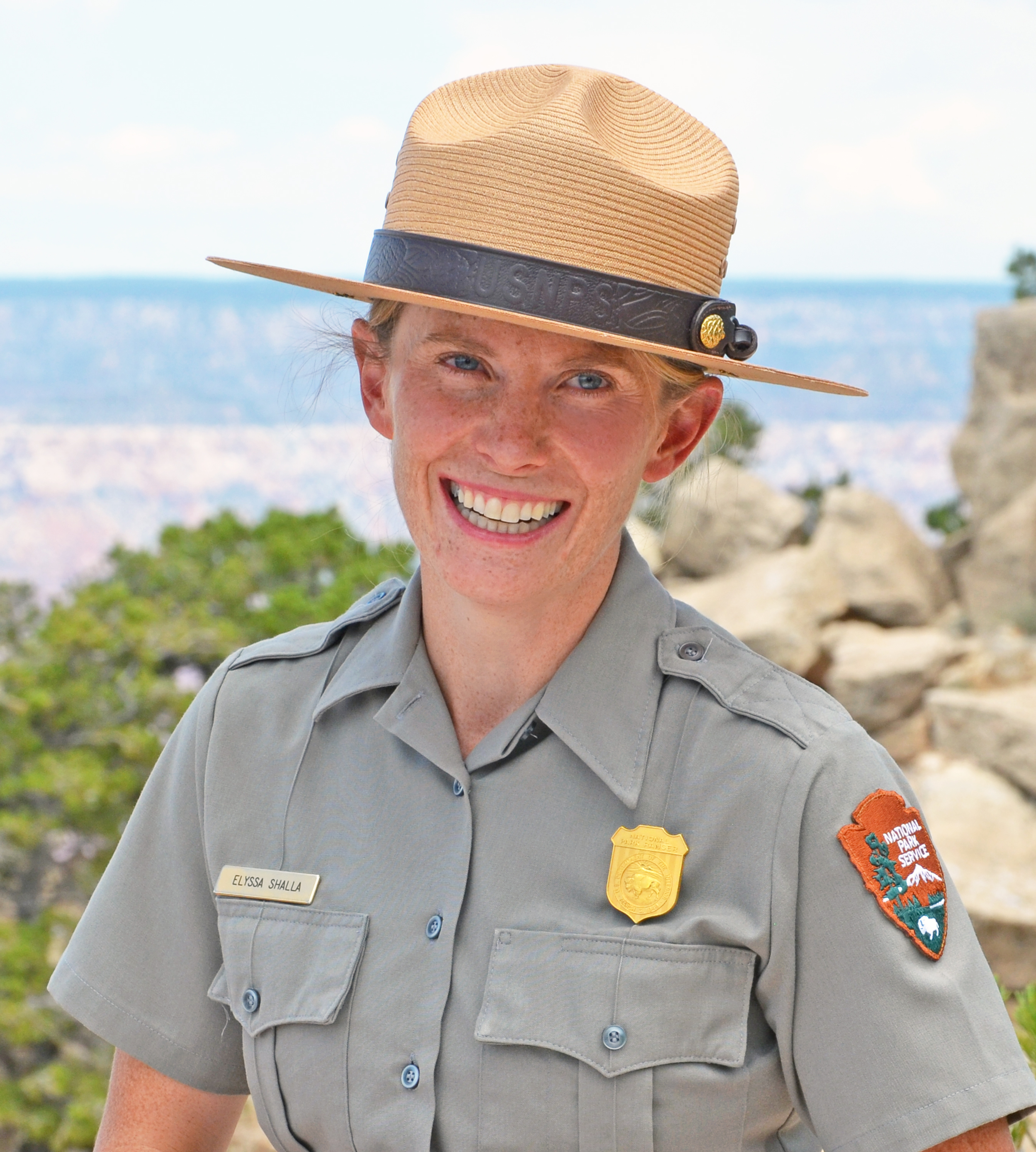 Elyssa Shalla wearing her NPS ranger hat