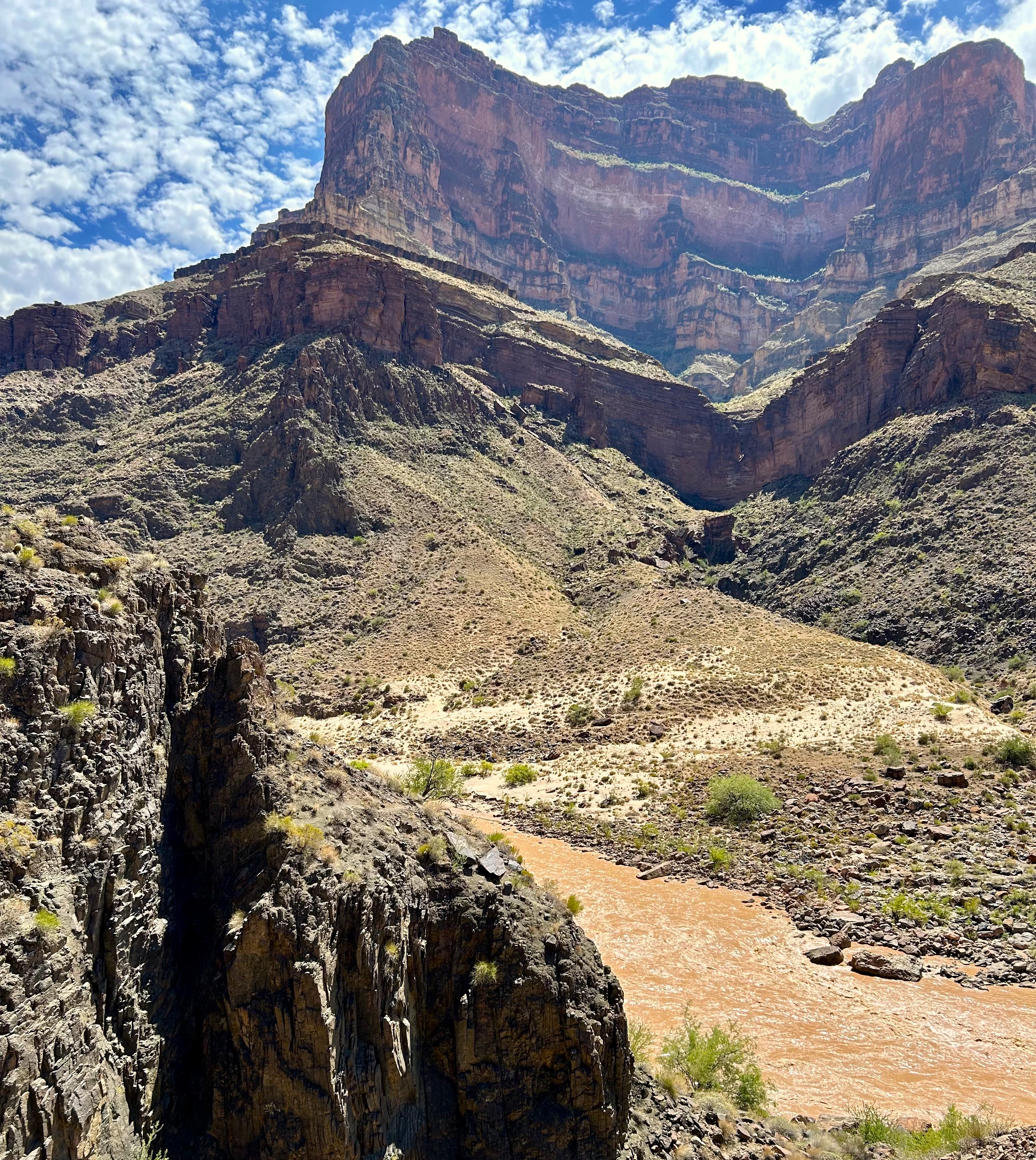 Bonita Creek near the Thunder River Trail The Colorado River is seen in stark contrast with a steep canyon landscape