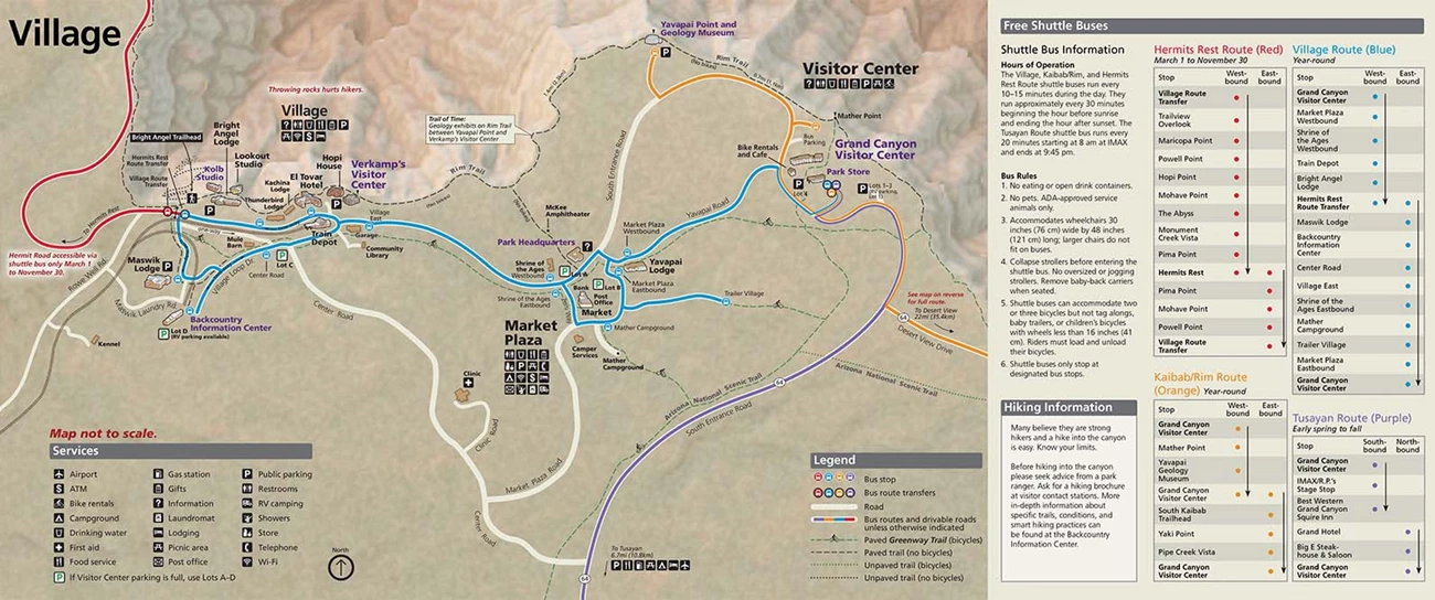 South Rim Map Basic Information - Grand Canyon National Park (U.S. National Park Service)