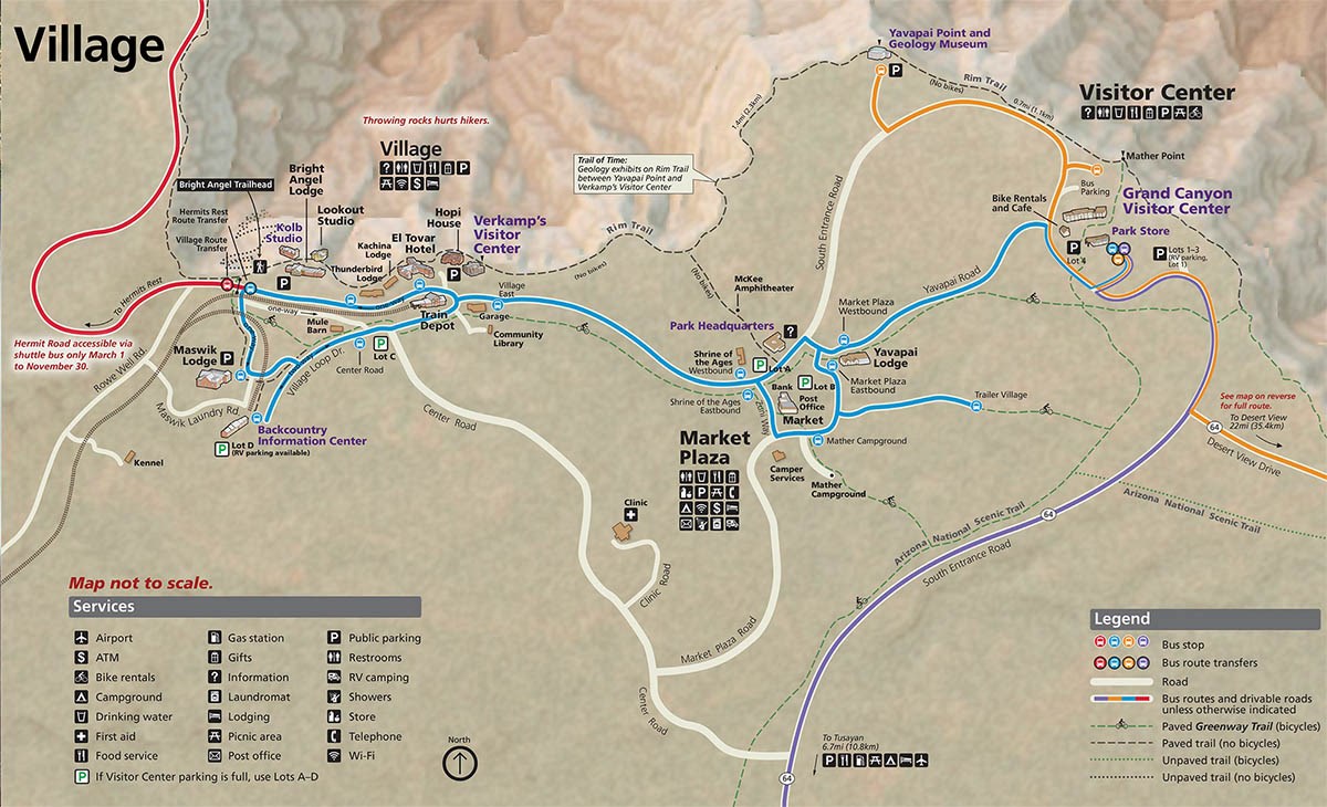 Grand Canyon South Rim Hotels Map