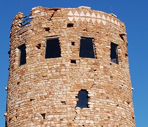 The top portion of Desert View Watchtower