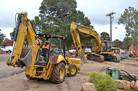 Heavy equipment at work near Bright Angel Trailhead.