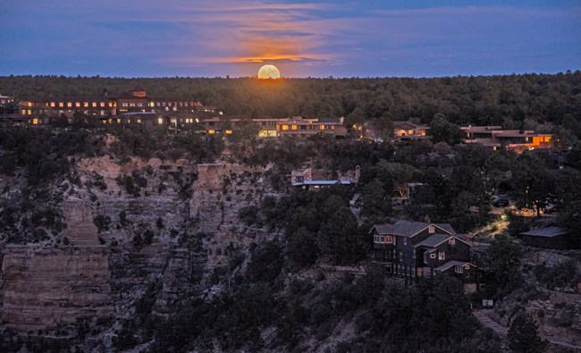 moonrise over village