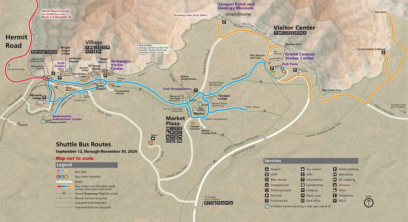 Spring For Rim Lock South Rim Shuttle Bus Routes — Fall 2026 - Grand Canyon National Park ...