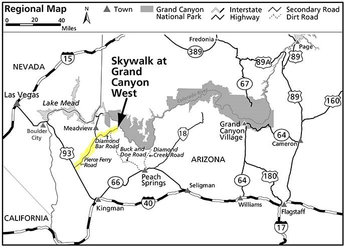Grand Canyon West Rim Map
