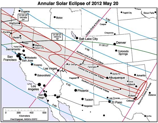 NASA Eclipse Map May 20 2012