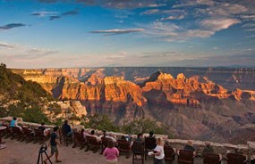 view from patio of grand canyon lodge on the north rim