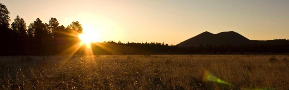 Sunrise at Sunset Crater Volcano.