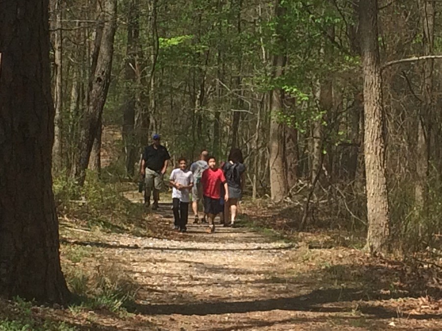 people walking the Azalea Trail