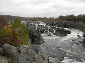 Great Falls at low water level in the fall Great Falls at low water level in the fall