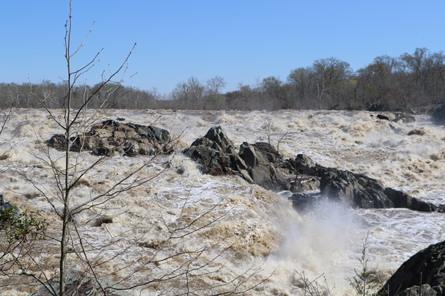 Rushing water over rocks