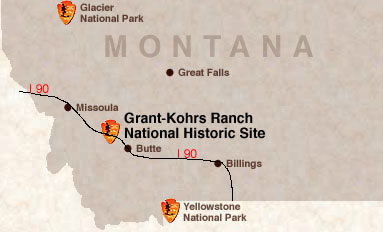 Map of Montana showing Deer Lodge located directly off I-90 between Butte and Missoula. Map of Montana showing Deer Lodge located directly off I-90 between Butte and Missoula.