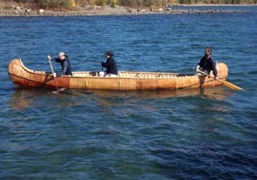 A North canoe in Lake Superior on Grand Portage Bay. A North canoe in Lake Superior on Grand Portage Bay.