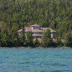 Grand Portage National Monument Heritage Center from Grand Portage Bay (Lake Superior). Grand Portage National Monument Heritage Center from Grand Portage Bay (Lake Superior).