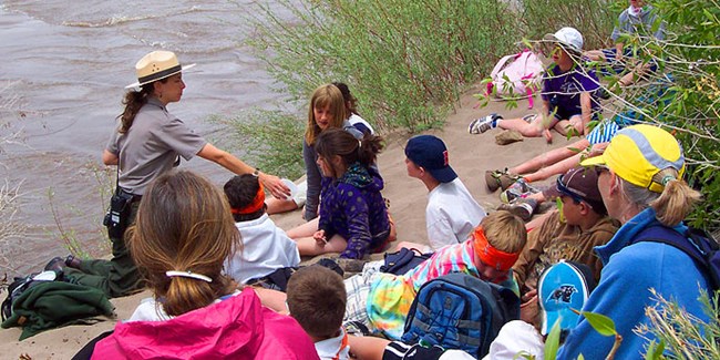 Ranger with Students by Medano Creek 688