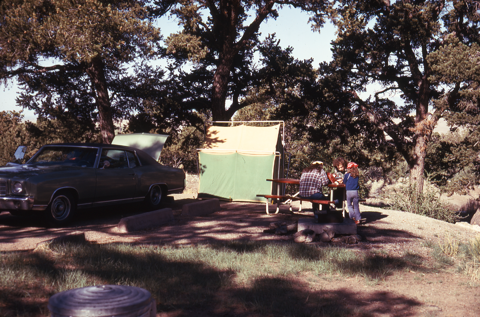 Campers enjoying Great Sand Dunes in 1976