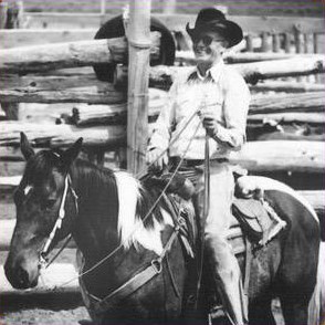 Middle aged man sitting on a horse