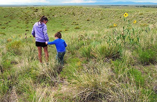 Two Children in Grasslands near Old Spanish Trail
