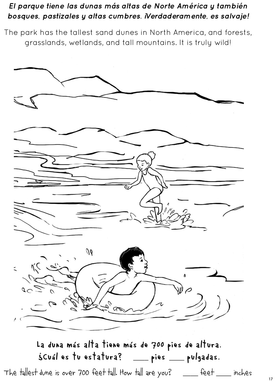 Page 3 -  Laila and Andres splashing in Medano Creek