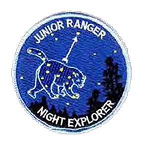 A patch with blue night sky and stars illustrating the Ursa Major constellation