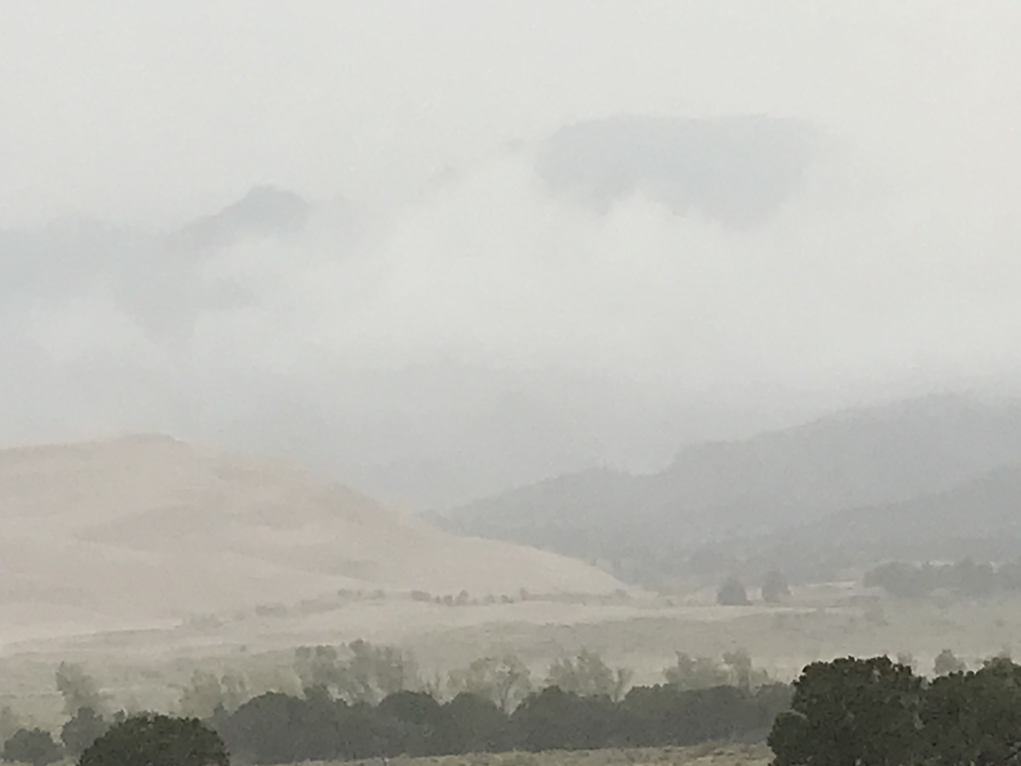 Smoky Blizzard Conditions September 8 Smoky air and blizzard conditions beginning to develop on the dunes and mountains, September 8.
