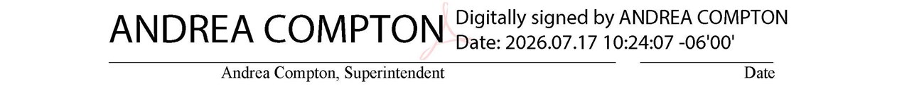 Digital Signature for Andrea Compton, Superintendent dated 7-17-2026