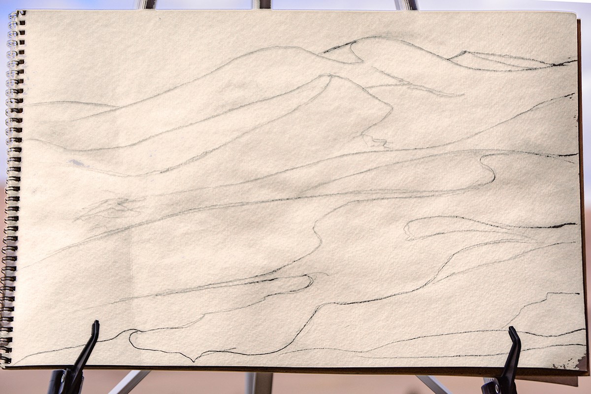 Line Drawing of Dunes
