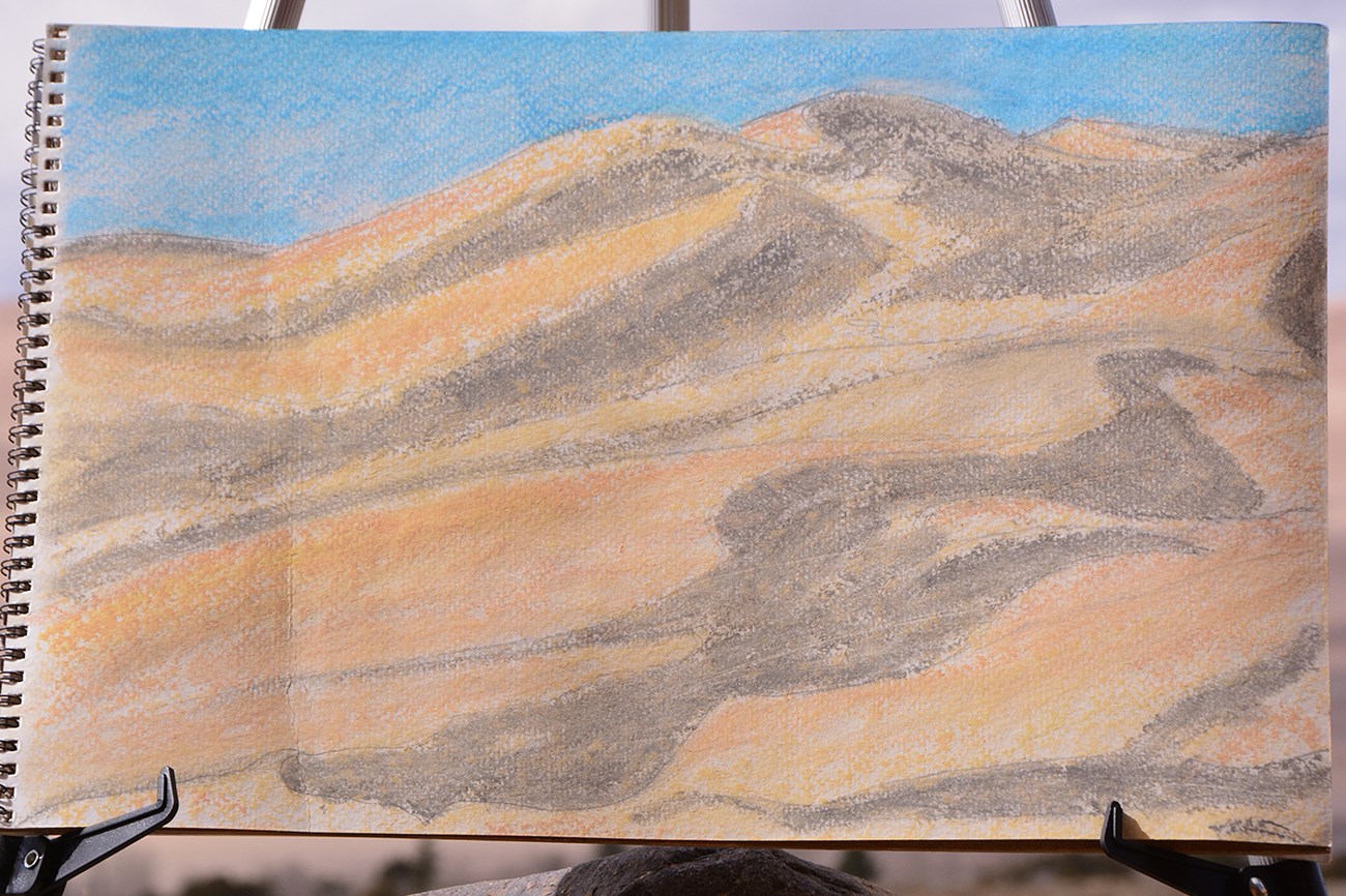 Step 2 of Dunes Sketch - Grey Shadows