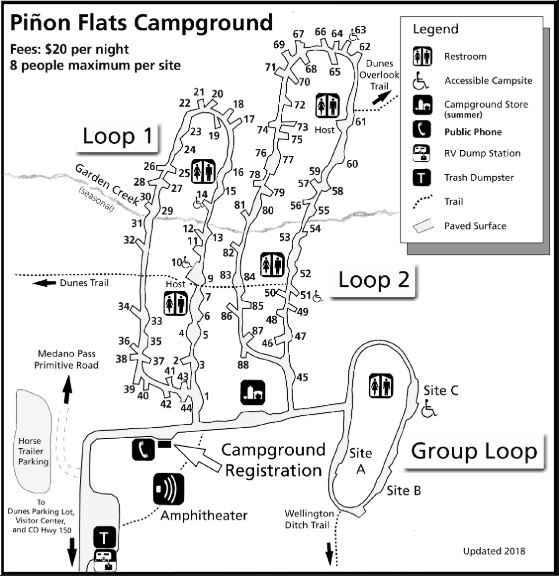 Map of Piñon Flats Campground
