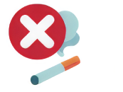 A graphic of cigarette with red X
