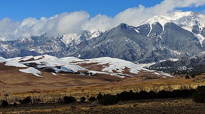 Snow on Dunes and Mountains