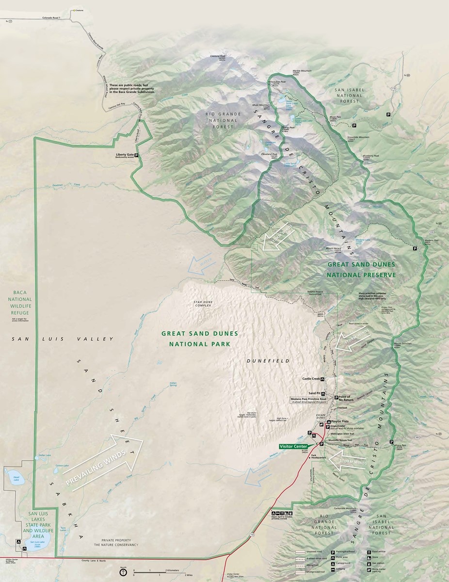 Sand Dunes National Park Map