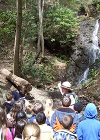 Class at waterfall Class at waterfall