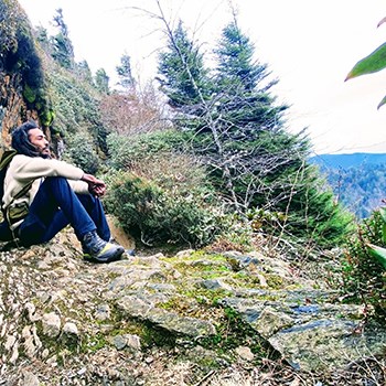 Daniel White hiking the Appalachian Trail.