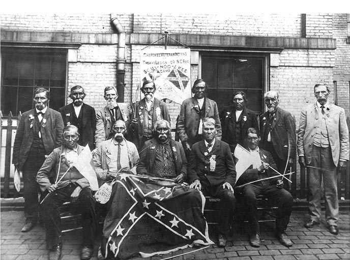 Members of the famed Thomas's Legion pose for a picture many years after the end of the Civil War.
