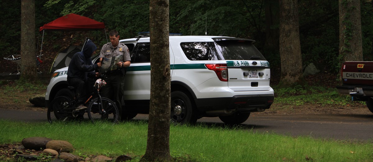 Ranger Assisting Visitor Ranger Assisting Visitor