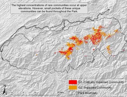 Globally imperiled communities in Great Smoky Mountains National Park.