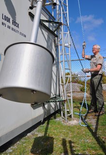 Look Rock air quality monitoring tower.