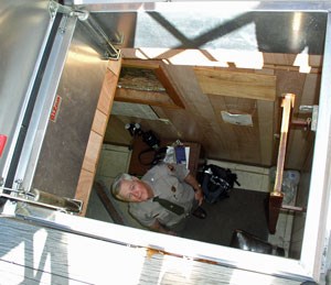 Looking down into Cove Mountain Tower.