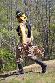 Fire crews preparing the Little Cataloochee burn.
