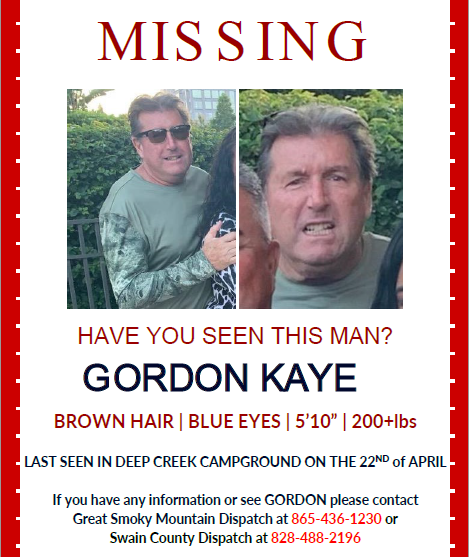 missing person flyer shows 68 year old man with brown hair and blue eyes