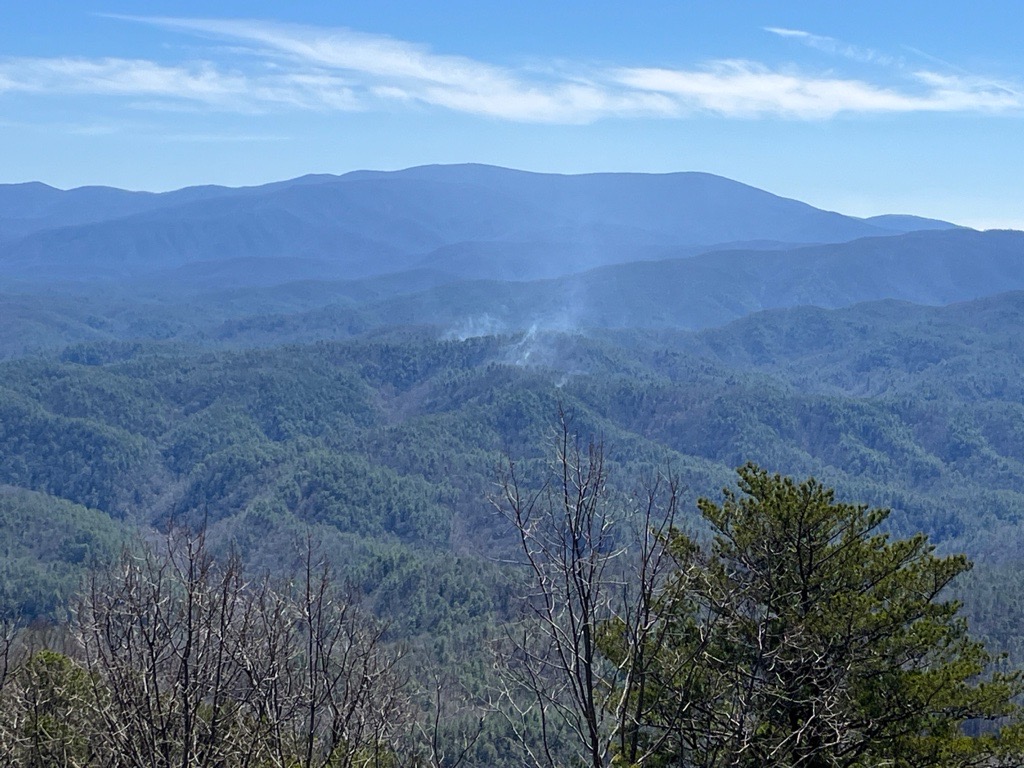 Smoke from the Rabbit Creek Fire in Great Smoky Mountains National Park.