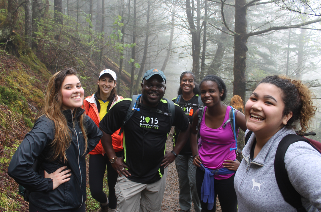 Superintendent Cash on the Trail with hikers