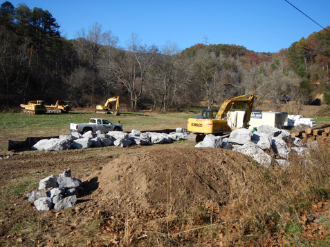 Heavy Construction Equipment near the Chilogate Stream