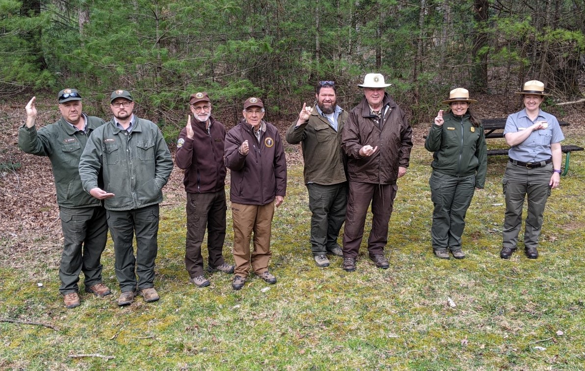 Cades Cove rangers signing park rangers and volunteers