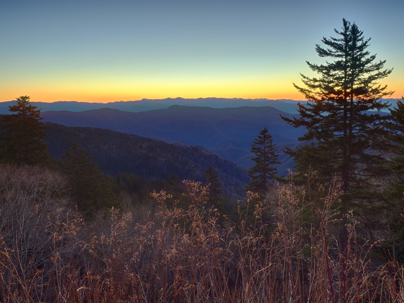 Twilight on Clingmans Dome Road
