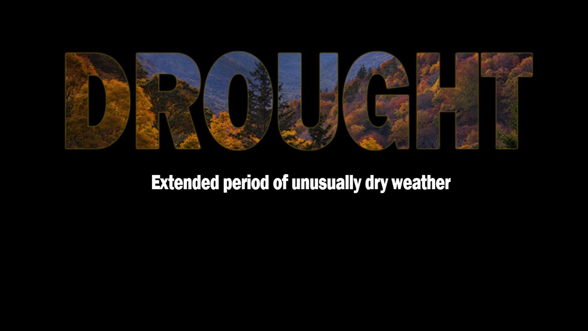 Drought text with image in text