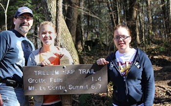 Hikers on Trillium Gap Trail